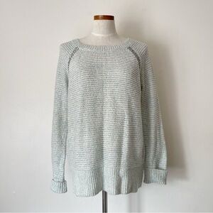 Anthropologie Sleeping on Snow Light Blue embellished sweater oversized Medium